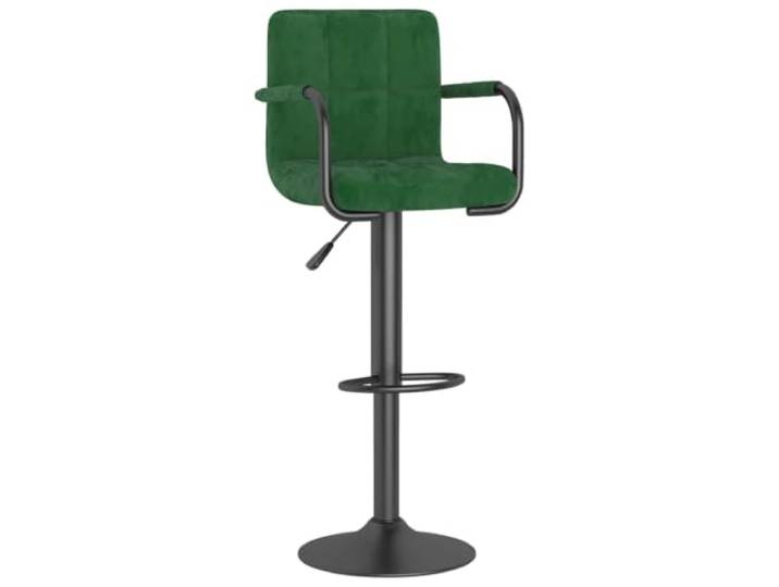 HBBMGYD Barhocker, dunkelgrün, Velours, drehbar, verstellbar Weicher Samt, pulverbeschichteter Stahl, integrierte Fußstütze, Gasheben, 360° drehbar, 110 kg