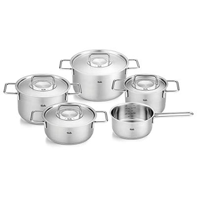 Topf-Set FISSLER "Fissler Pure Collection", silber (silberfarben), Töpfe, Made in Germany