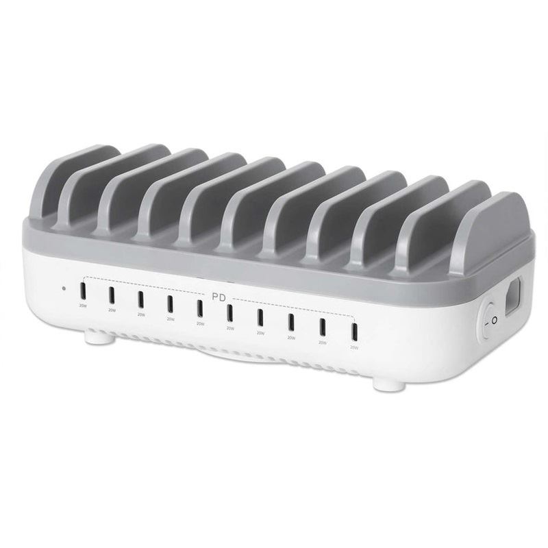 Manhattan 10-Port USB-Power Delivery-Ladestation 200W