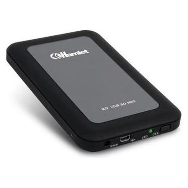 Hamlet USB 3.0 Mirror Disk externe Box für 2,5" SATA Festplatten schwarz (2.5") (HXD25U3MBK)
