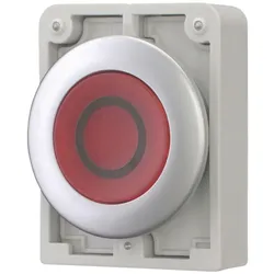Eaton 182933 Leuchtdrucktaste, RMQ-Titan, flach, rastend, rot, beschriftet, Frontring Metall M30C-FDRL-R-X0