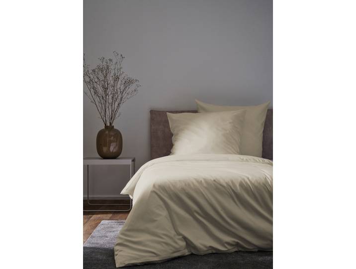 Bettwäsche APELT Annie , beige, B/L: 135cm x 200cm, 1 Stk., 1 Stk., Satin (Bio-Baumwolle), B/L: 80cm x 80cm, 2, Satin (Bio-Baumwolle), Bezug: 100% Baumwolle, Bettwäsche, Bettwäsche, Bettwäsche-Set mit Reissverschluss, Baumwoll-Satin, Digitaldruck