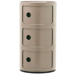 Kartell Container Componibili taupe grau, Designer Anna Castelli Ferrieri, 58.5 cm