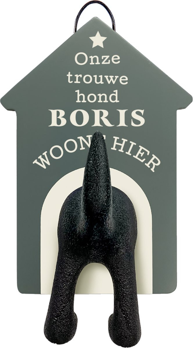 History & Heraldry Kapstok Onze trouwe hond Boris woont hier