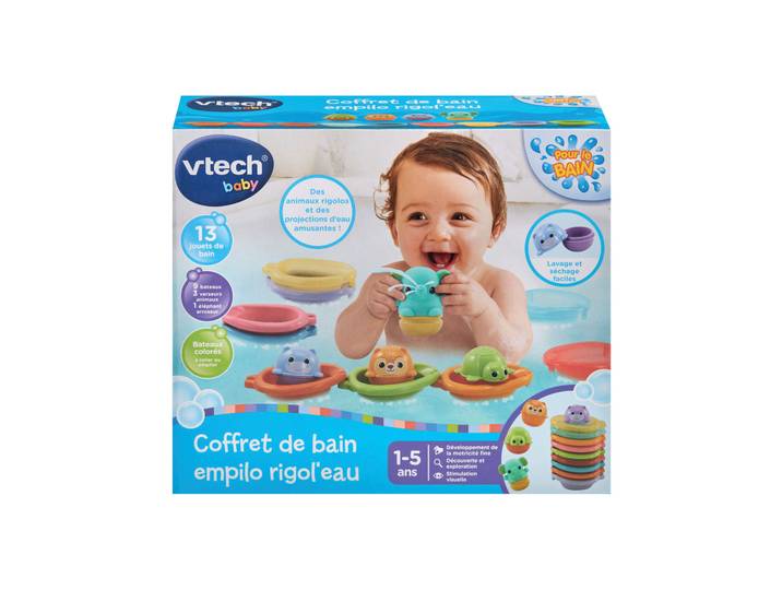 Coffret de bain empilo rigol'eau pour bébés de 1 à 5 ans