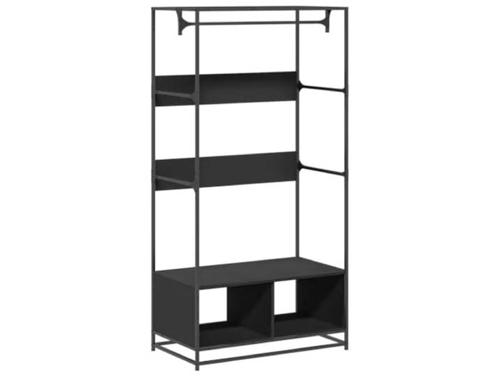 Helloshop26 Schrank aus Holz, industrielles Design, Aufbewahrung, 90 x 50 x 180 cm, Metall, schwarz, 02_0049676