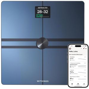 Withings Personenwaage Body Comp, App-fähig, schwarz, digital mit LCD-Anzeige, Körperfett- & BMI-Analyse, bis 200 kg