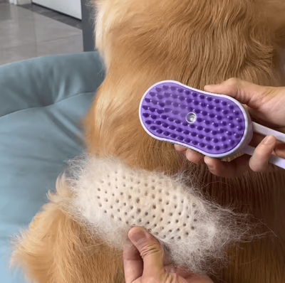 Inspire Curations Pet Spray Grooming Comb For Cats & Dogs With One Touch Mist Function purple