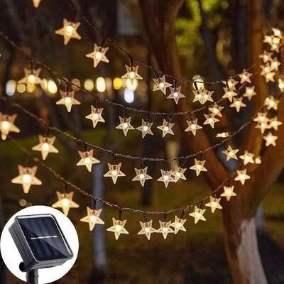 Inspired Finds LED Solar Star Fairy String Lights Waterproof Outdoor Garden And Patio Decor white 39.37ft100led