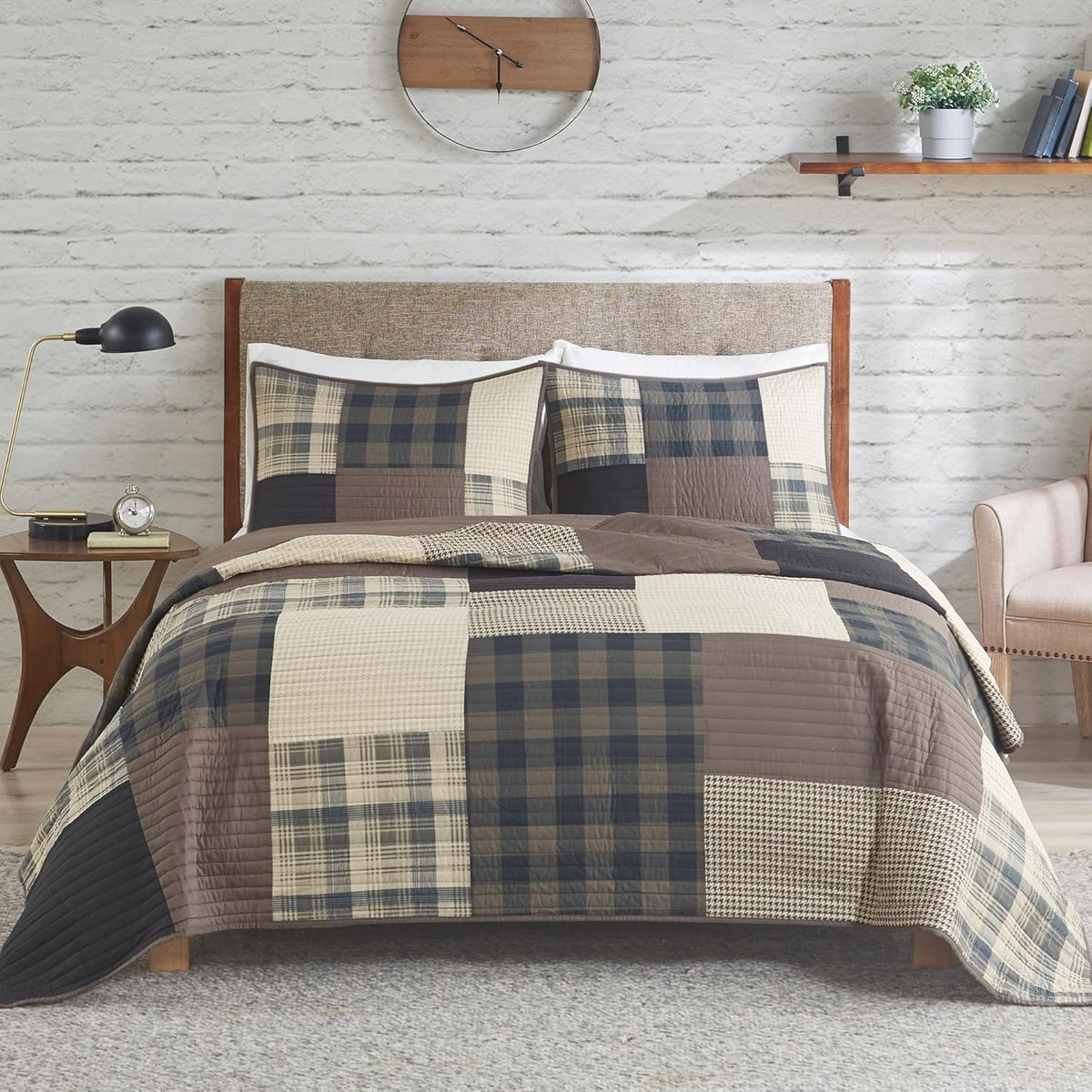 Ademende katoenen sprei set met bijpassende kussenslopen voor alle seizoenen, Cal King