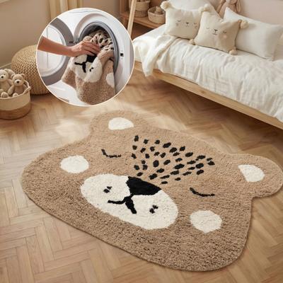 Kinderteppich HANSE HOME "Bea", braun, B:93cm H:10mm L:120cm, Baumwolle, Teppiche, Kinderteppich, Waschbar, Handgemacht, Baumwolle, Rutschfest Spielteppich Kinderzimmer