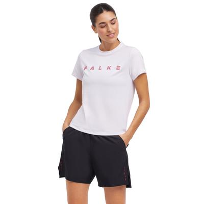 T-Shirt FALKE "FALKE T-Shirt", Damen, Gr. XS, weiß (2860), Shirts T-Shirt