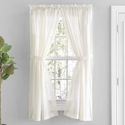 Ricardo Trading Simplicity Hemstitch 100% Cotton Rod Pocket Tailored Panel Pair with Tiebacks or Tailored Valance