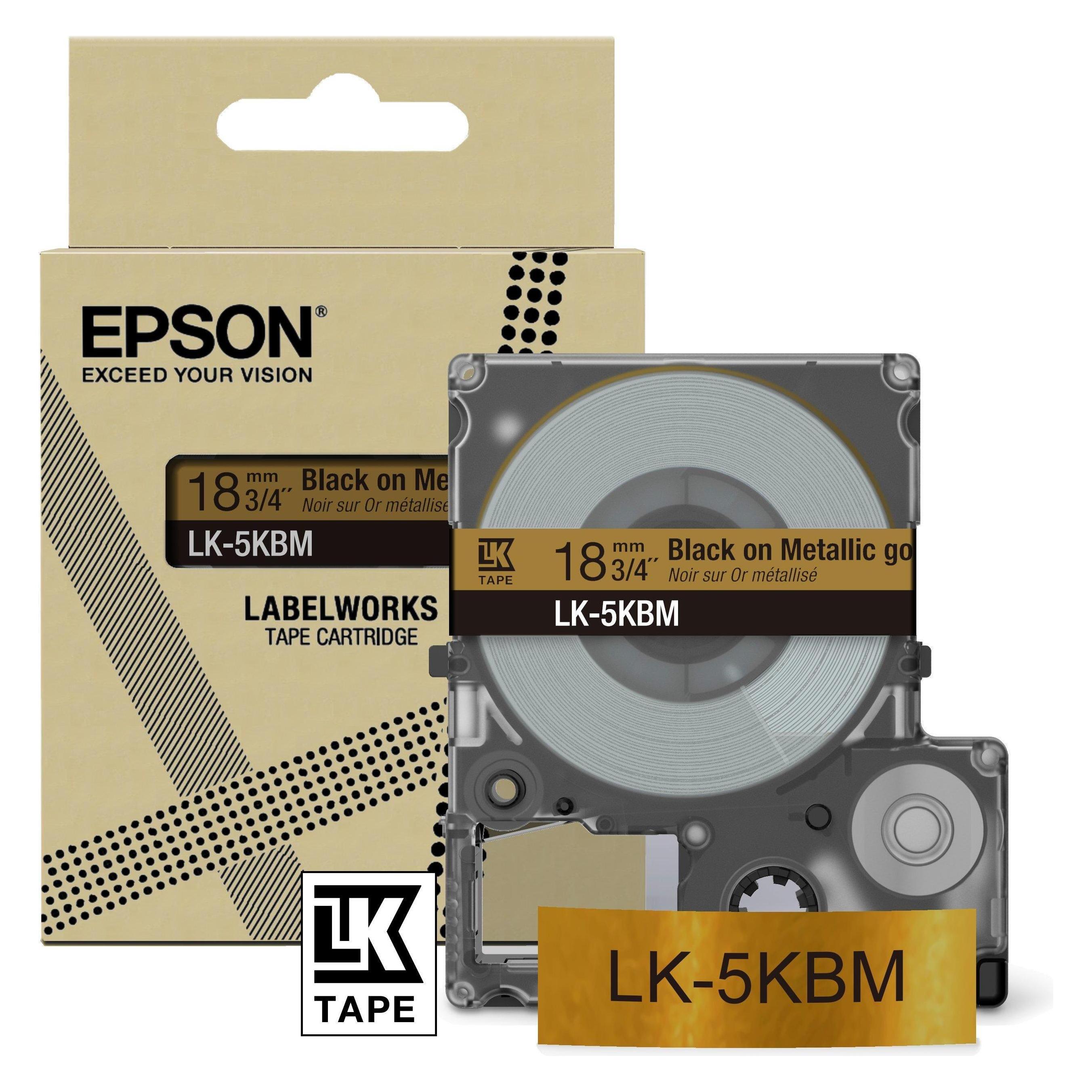 Epson Metallic Gold/Black 18mm LK-5KBM (1.80 cm, Schwarz) (C53S672093)