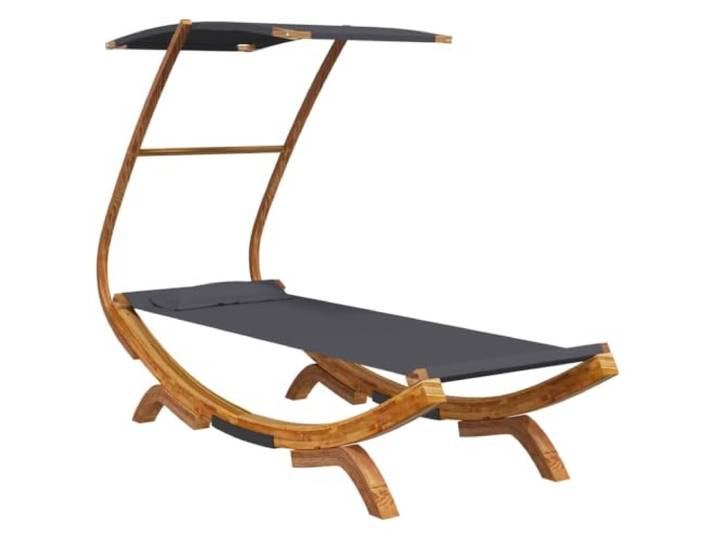 MNCVXAXG Kinderbett mit Baldachin aus gebogenem Holz, 100 x 190 x 134 cm Stoff aus 100 % Polyester, stabile Struktur, effektiver Schatten, für den Außenbereich, Farbe Anthrazit, Montage erforderlich