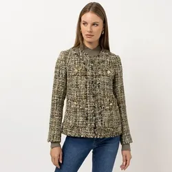 STEFFEN SCHRAUT Blazer Bouclé-Optik Schmuckknöpfe figurumspielend