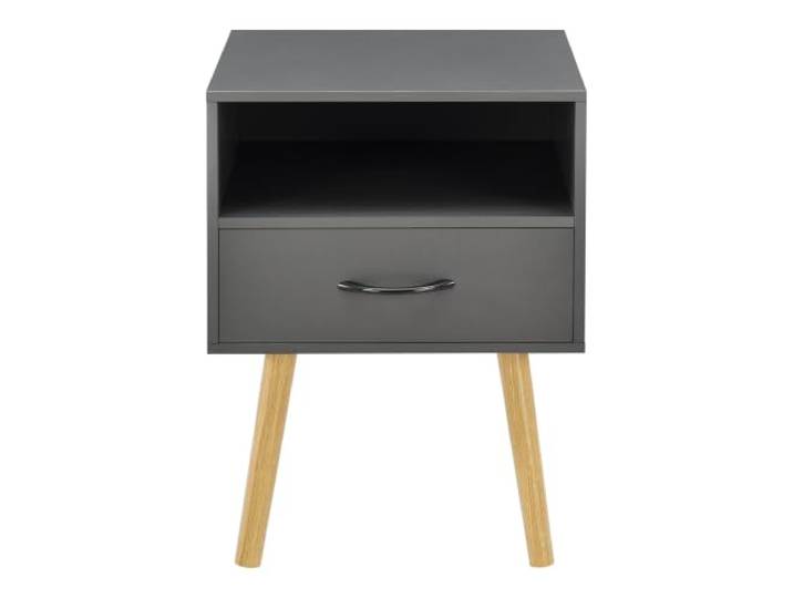Helloshop26 Nachttisch, Kommode mit Schublade, Unterschrank mit Stauraum, 57 cm, Dunkelgrau 03 0006230