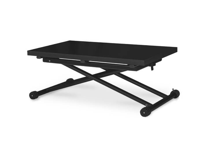 Table basse relevable noir carbone