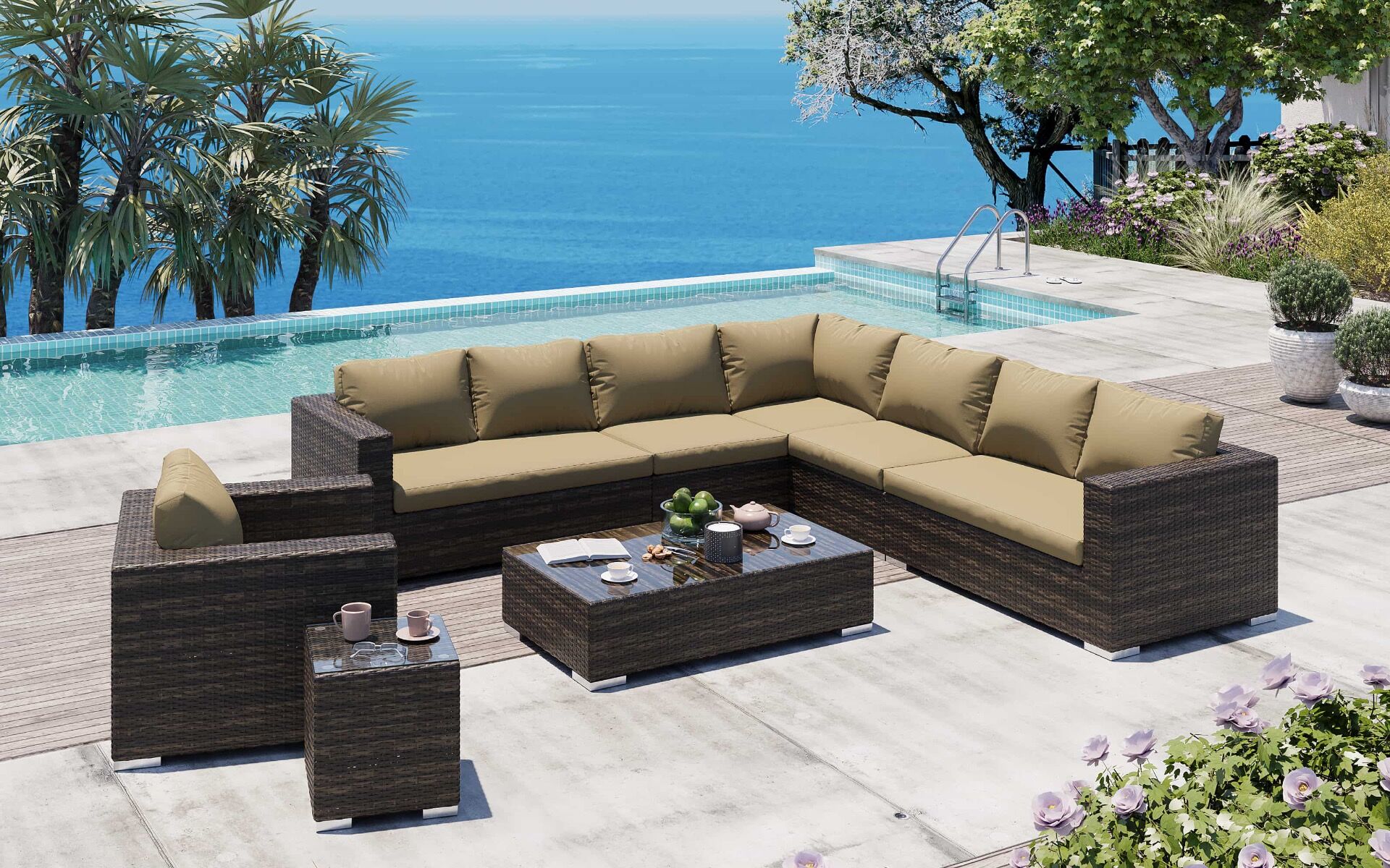 Moonlight Loungesæt - Sofagruppe I Brunmix Polyrattan