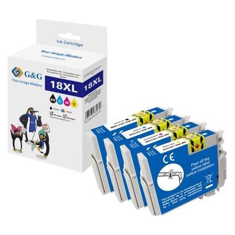 G&G Druckerpatronen 4er Set für Epson 18XL/ T1816 BK/C/M/Y (BK, C, M, Y) (14803)