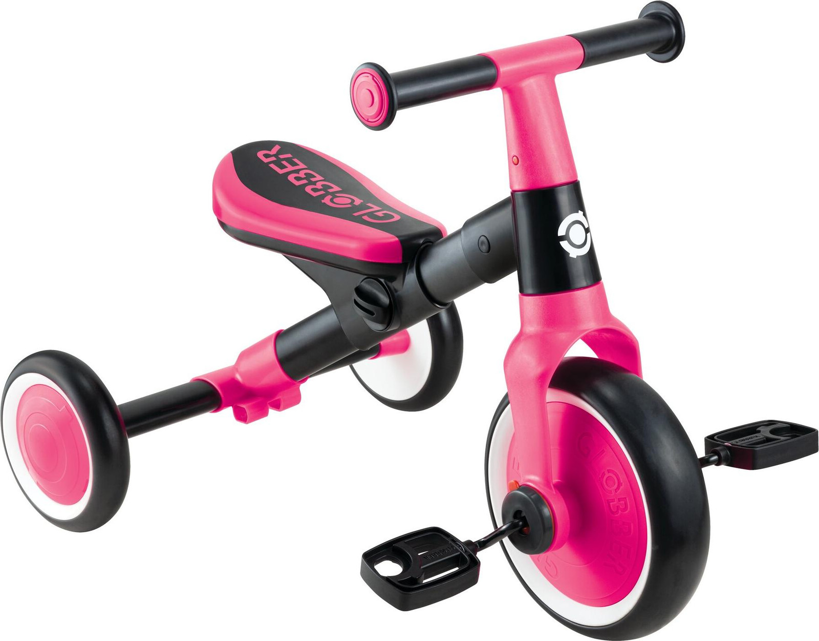 Globber Learning Trike 2-in-1 Driewieler en loopfiets voor kinderen, roze
