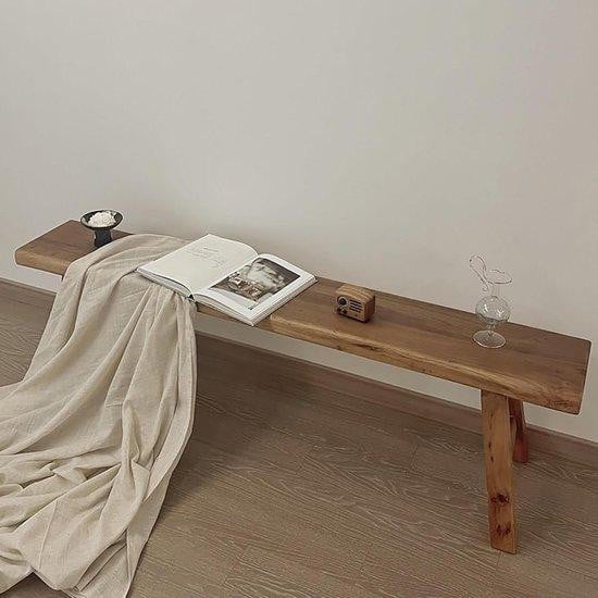 Rustieke houten eetkamerbank in natuurlijk Aziatisch hout design