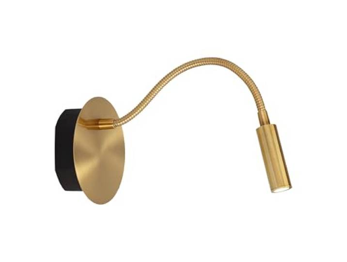 LUCIDE JOLIJN - wiederaufladbare Bettlampe/Wandleuchte - Akku/Batterie - Ø 11 cm - LED - 1x2W 3000K - Magnetisch - Mattes Gold/Messing