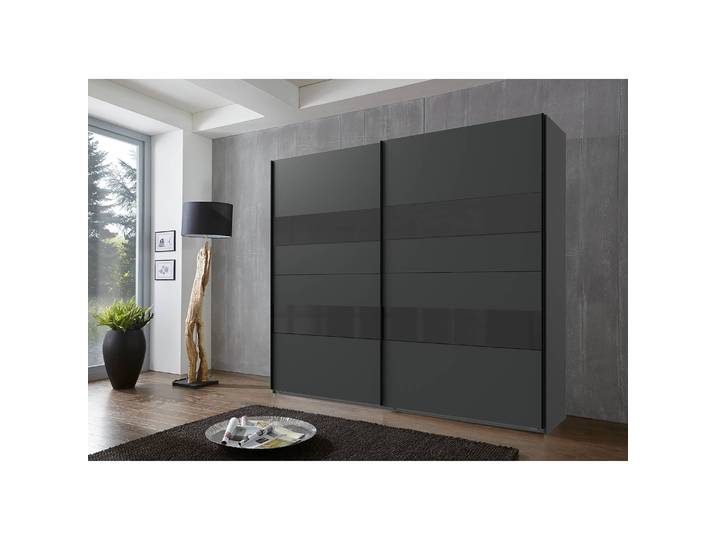 Schwebetürenschrank Altona II 270 x 236cm Grau/Hochglanz Grau/Graphit