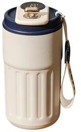 Inspired Finds 15.22fl Oz Smart Display Thermos Bottle Stainless Steel Vacuum Thermal Mug blue