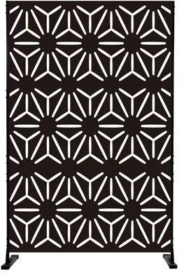 "Kozyard 74"" H x 47.2"" W Metal Privacy Screen Decorative Outdoor Divider Freestanding Screen"