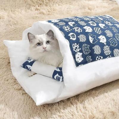 Uplifted Finds Kawaii Japanese Style Cat Sleeping Bag blue m