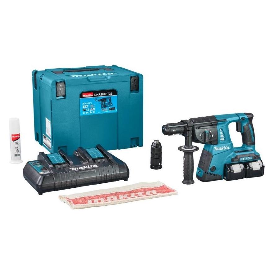 Makita Bohrhammer DHR264PT2J (Koffer, 2x Akku und Ladegerät) (Bohrhammer) (DHR264PT2J)