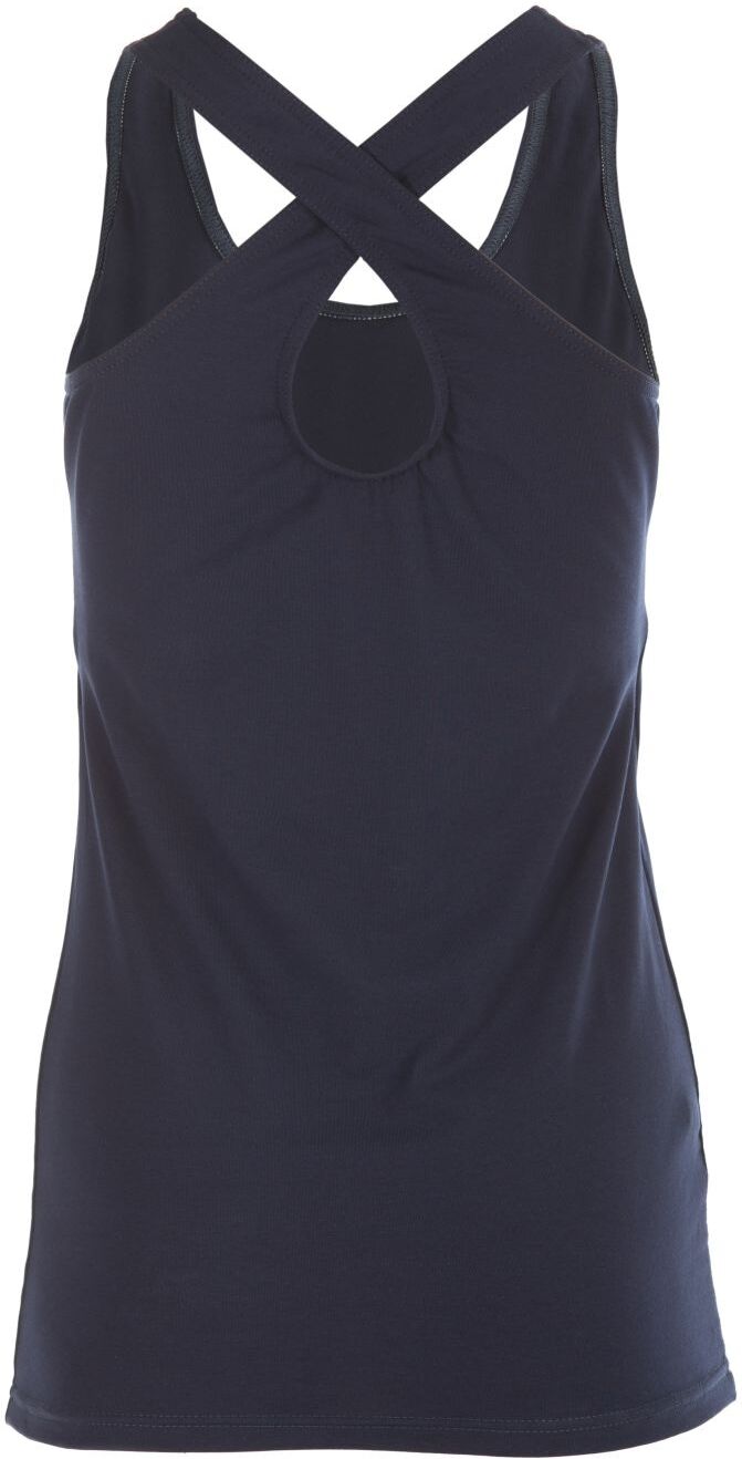 Sporttop WINSHAPE "Tanktop WVR32", Damen, Gr. S, blau (night blau), 90% Baumwolle, 10% Elasthan, Rundhals, Tops Sporttop, Drop Back Design night blau S