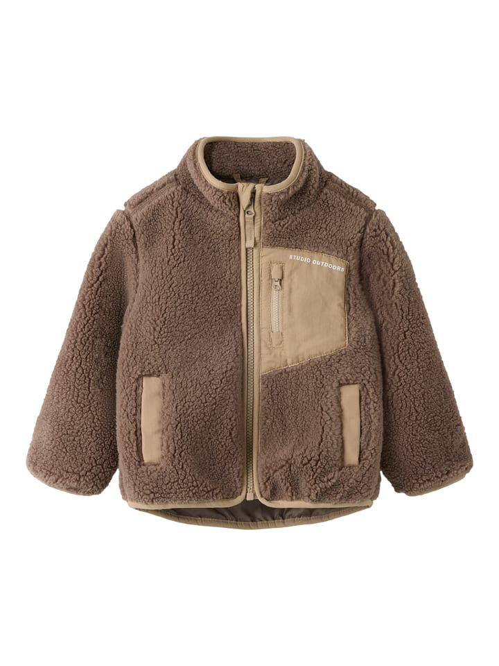 name it Fleecejacke "Mattia" in Hellbraun - 104