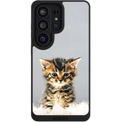 Nivocase Handyhülle für Samsung Galaxy S26 Ultra Hülle NIVOpure Case Schwarz Feder Haustier Katze (Samsung Galaxy S26 Ultra), Smartphone Hülle, Schwarz
