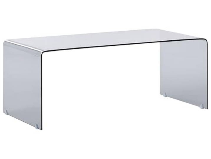 Beliani Minimalistischer Couchtisch transparent/schwarz Glas Kendall