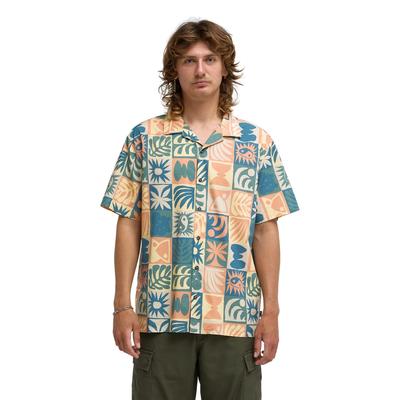 Kurzarmhemd BILLABONG "Vacay", Herren, Gr. L, bunt (real teal), Obermaterial: 60% Baumwolle, 40% Viskose., Hemden