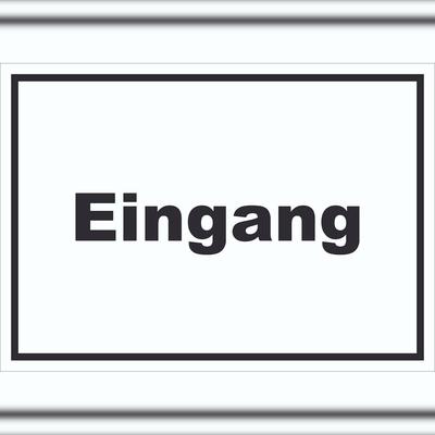 HB-Druck Eingang Schild mit Text Zugang Eintritt waagerecht A6 Rückseite selbstklebend