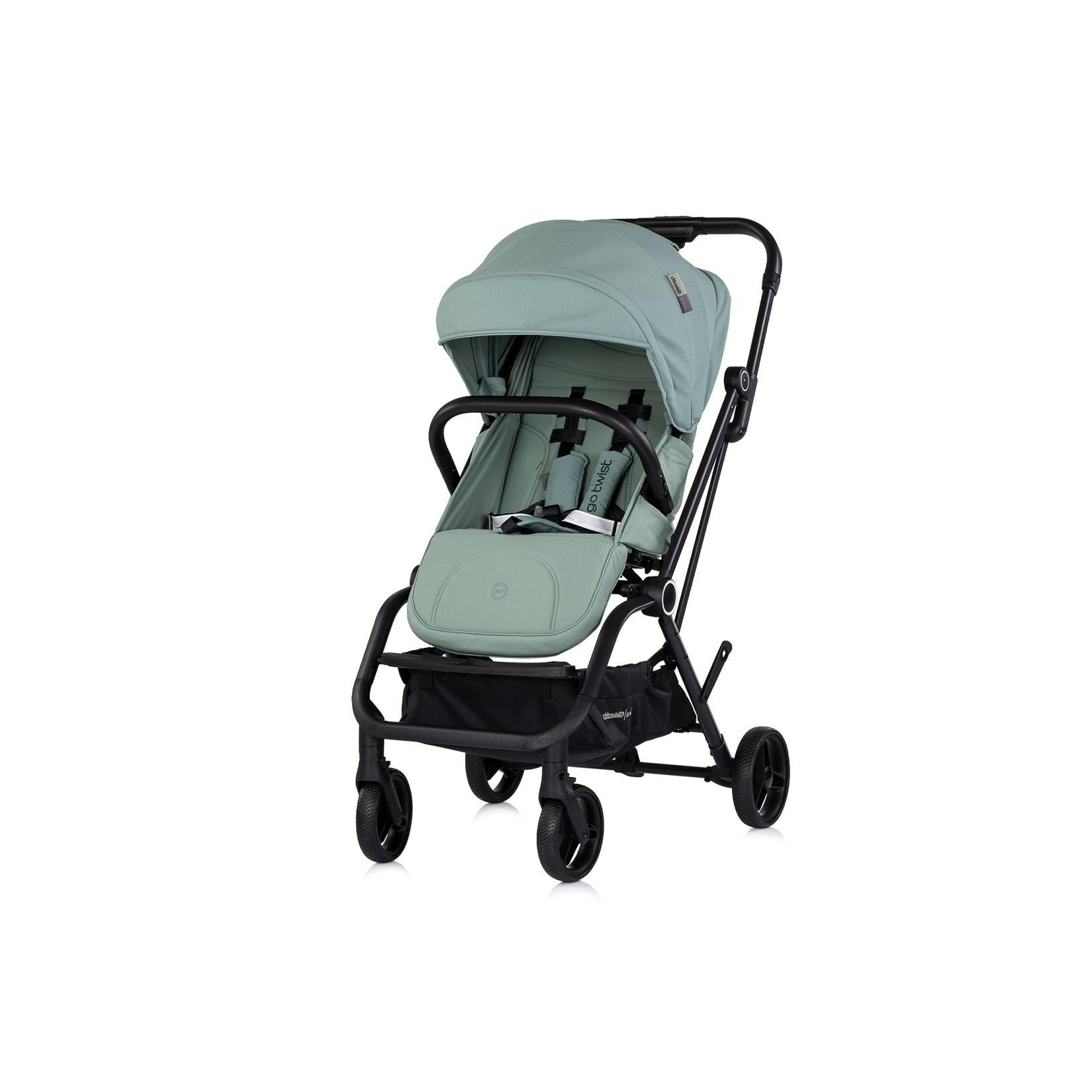 Chipolino Kinderwagen Go Twist Sitz drehbar PU-Reifen klappbar Federung Korb grün