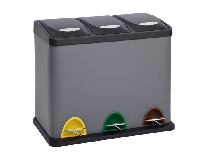 Svita Tretmülleimer Tc3X8, Grau, Metall, 47x38x28 cm, Haushalt & Reinigung, Reinigung, Mülleimer & Abfallsammler