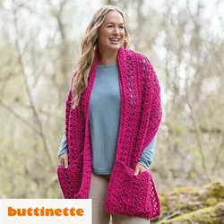 Häkelanleitung – Häkelstola mit Taschen aus Woll Butt Heidi