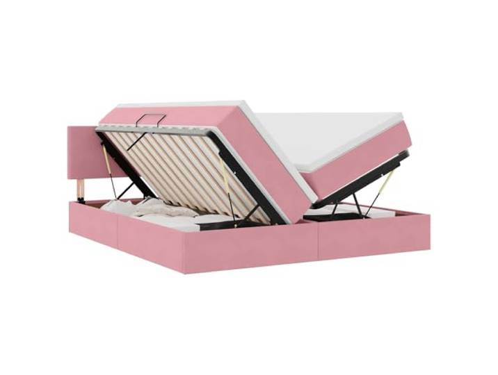 KKgypkn Modernes Stauraumbett 90x200 mit Kopfteil, Bettgestell mit Stauraum und Matratze in Rosa