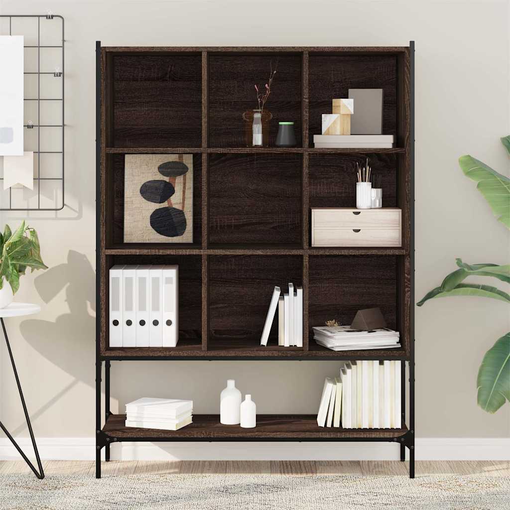 vidaXL Bookcase 10 niveaux Medium Brown Oak
