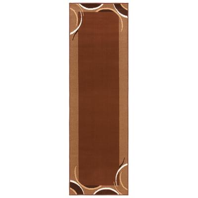 Läufer OTTO HOME "Noah" Gr. 13, braun, B:90cm H:7mm L:250cm, Kunstfaser, Teppiche, Läufer, mit Bordüre, Läufer, Brücke, Kurzflor, verspieltes Design, elegant