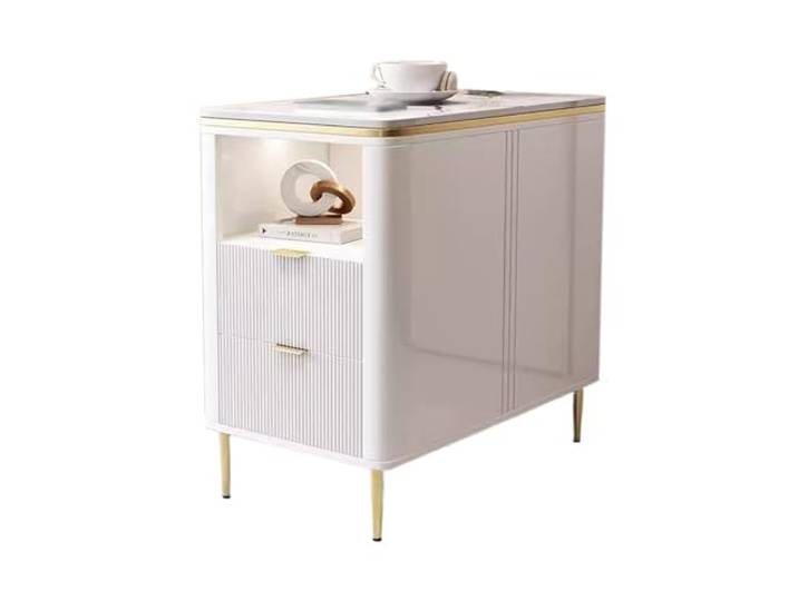FZL02068LM Ecklager Sofa-Sideboard Wohnzimmer mit Schubladen Modernes, schlichtes Sideboard mit Aufbewahrungsschrank(Weiß,30x80x65cm)