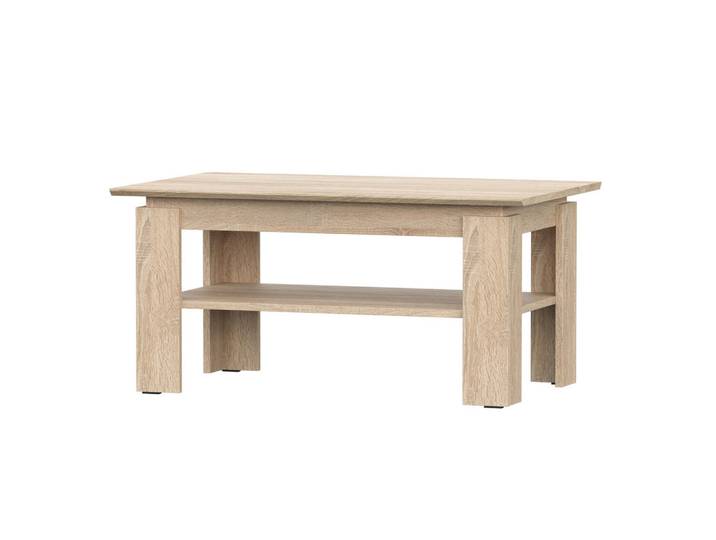 Komodee Couchtisch Sola Sto2 Zusätzliches Regal Eiche Sonoma, Sonoma Eiche, Kunststoff, 1 Fächer, 90x43x55 cm, Wohnzimmer, Wohnzimmertische, Couchtische