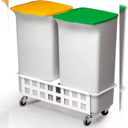 Durable Abfalleimer Durabin Square Set 40 mit Fahrwagen grau/grün, gelb
