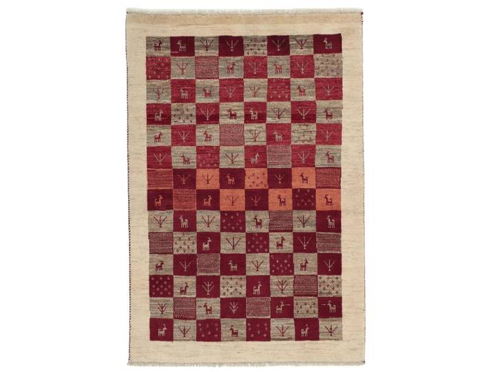 Perser Gabbeh Loribaft Teppich 107x161 Handgeknüpft Modern Orientteppich Perserteppich Wolle