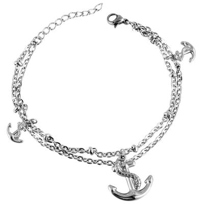 Armband ADELIA´S "Armband aus Edelstahl 17 cm", silber, Armbänder, Damen, 17cm, Edelstahl, Armband, Ideal als Geschenk – dezent und elegant
