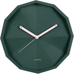 Karlsson, Wanduhr, Wanduhr „Firenze“ in Alpgrün mit zartrosa Akzenten